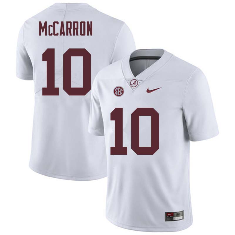Men #10 AJ McCarron Alabama Crimson Tide College Football Jerseys Sale-White
